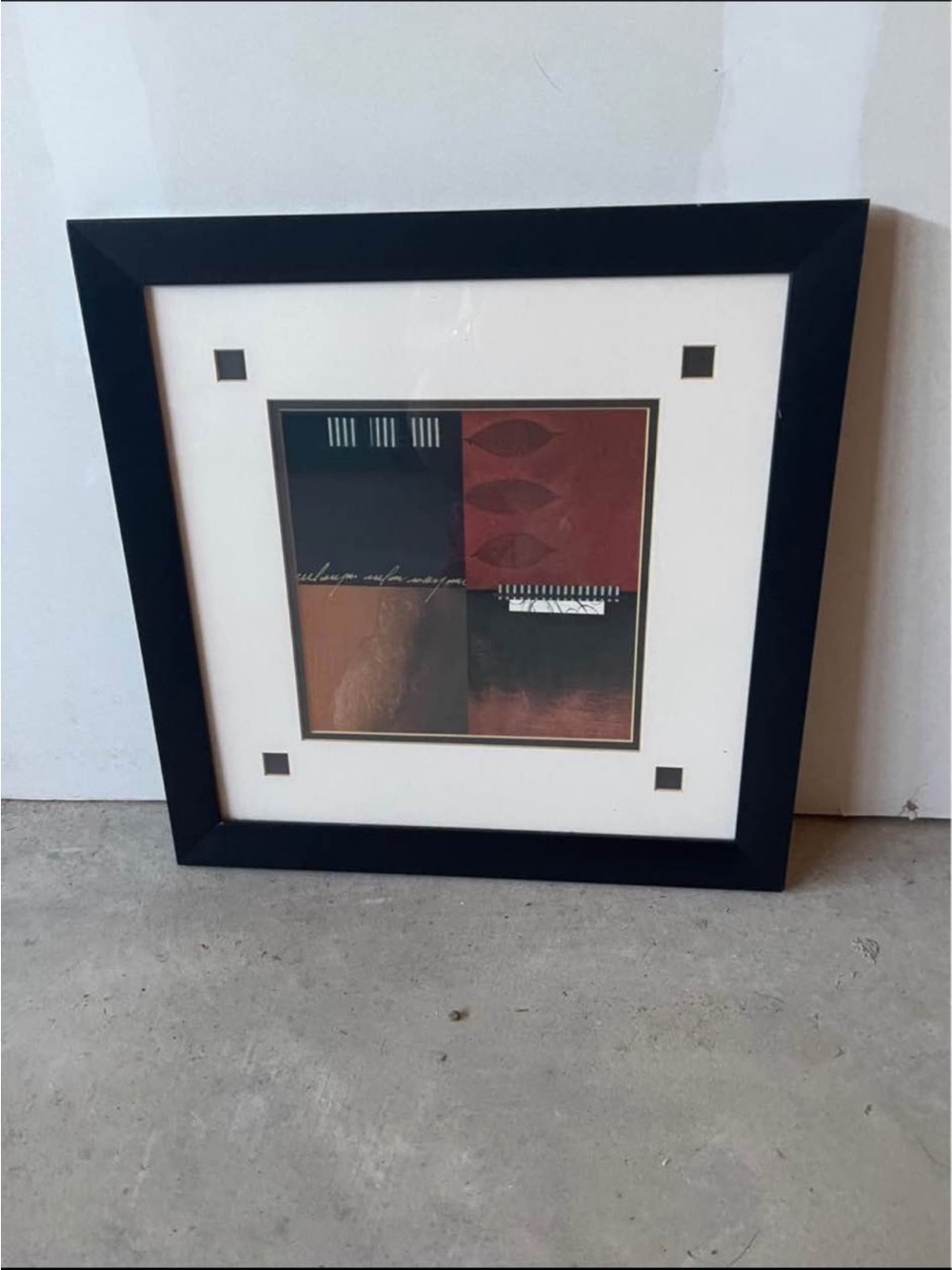 Framed Abstract Home Art Print in Black and Brown